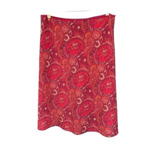 VTG Y2K Charlotte Russe Red Paisley Skirt Flared Fairy Whimsigoth M/L Stretch